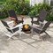 Rattan Adirondack Chair Padded Seat Ergonomic Backrest Cup Holder